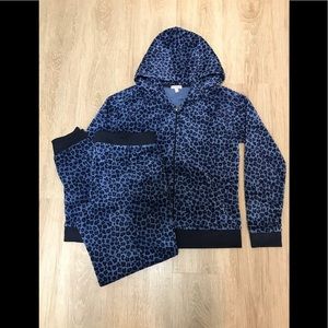 JUICY COUTURE HOODIE AND PANTS TRACK BLUE SET SZ L